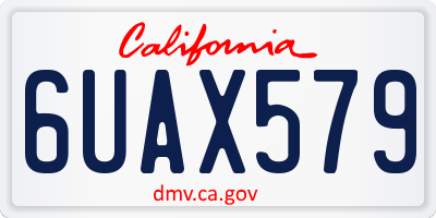 CA license plate 6UAX579