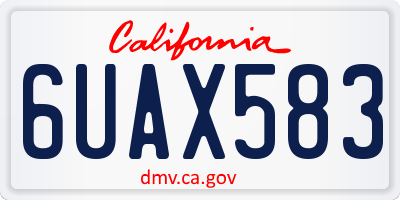 CA license plate 6UAX583