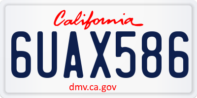 CA license plate 6UAX586