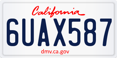 CA license plate 6UAX587