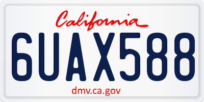 CA license plate 6UAX588