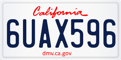 CA license plate 6UAX596