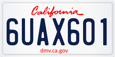 CA license plate 6UAX601