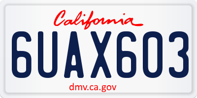 CA license plate 6UAX603