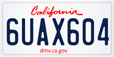 CA license plate 6UAX604
