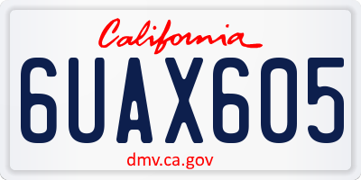 CA license plate 6UAX605