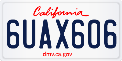 CA license plate 6UAX606