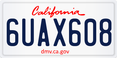 CA license plate 6UAX608