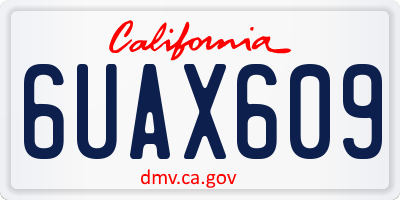 CA license plate 6UAX609
