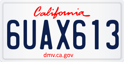 CA license plate 6UAX613