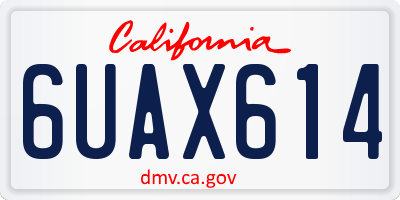 CA license plate 6UAX614