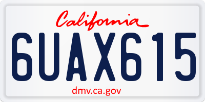 CA license plate 6UAX615