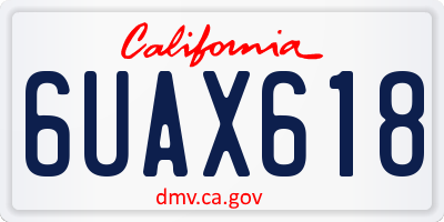 CA license plate 6UAX618