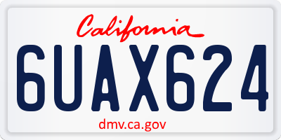 CA license plate 6UAX624