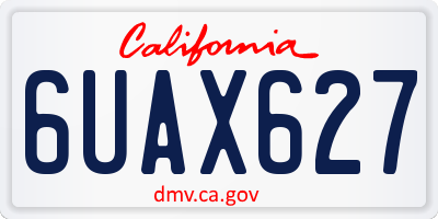 CA license plate 6UAX627