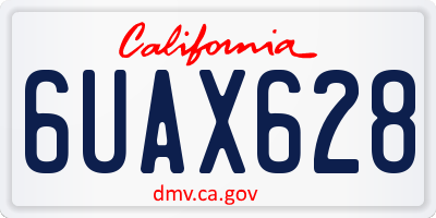 CA license plate 6UAX628