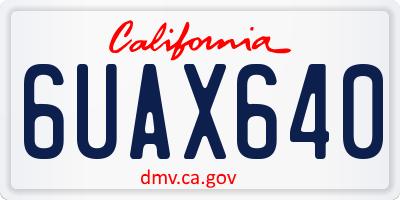 CA license plate 6UAX640