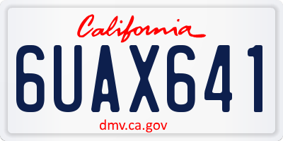 CA license plate 6UAX641