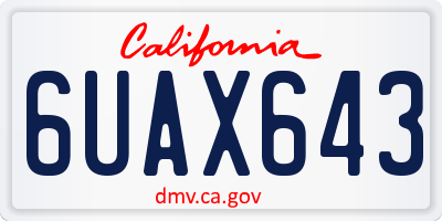 CA license plate 6UAX643