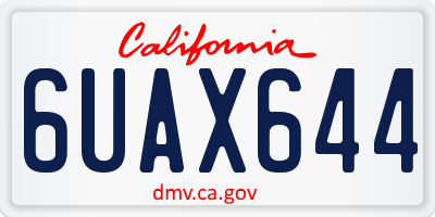 CA license plate 6UAX644