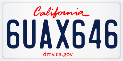 CA license plate 6UAX646