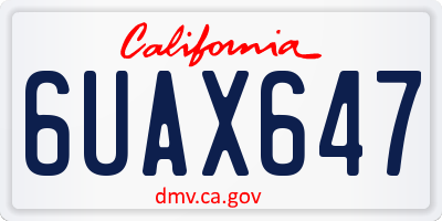 CA license plate 6UAX647