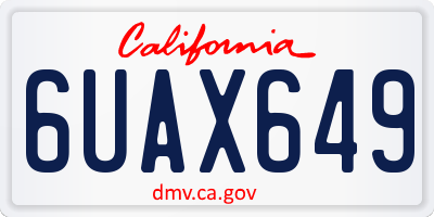 CA license plate 6UAX649
