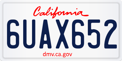 CA license plate 6UAX652