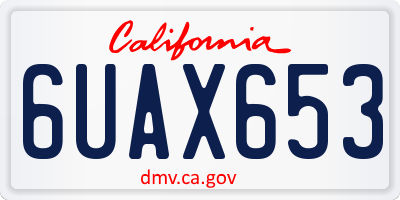 CA license plate 6UAX653