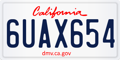 CA license plate 6UAX654