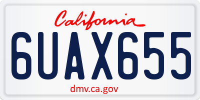 CA license plate 6UAX655