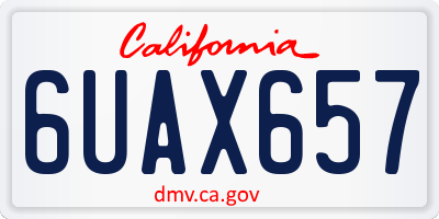 CA license plate 6UAX657
