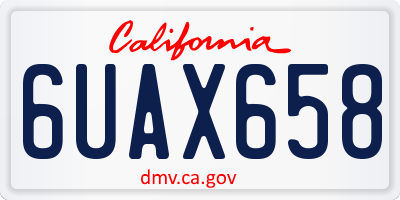 CA license plate 6UAX658