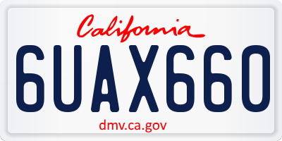 CA license plate 6UAX660