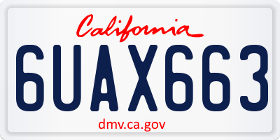 CA license plate 6UAX663