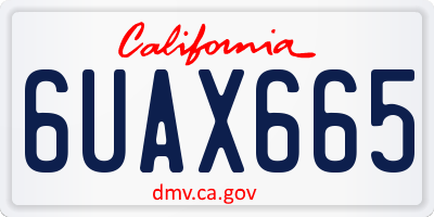 CA license plate 6UAX665