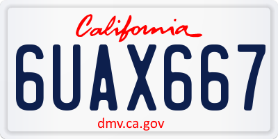CA license plate 6UAX667