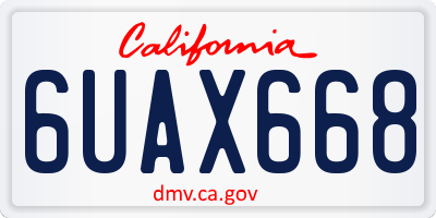 CA license plate 6UAX668