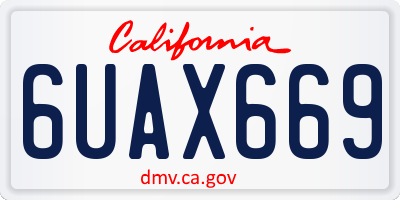 CA license plate 6UAX669