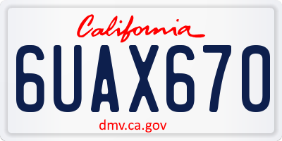 CA license plate 6UAX670