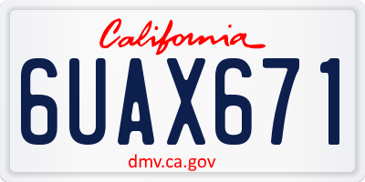 CA license plate 6UAX671