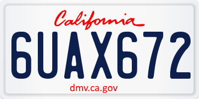 CA license plate 6UAX672