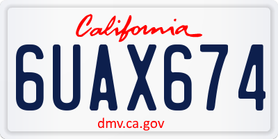 CA license plate 6UAX674