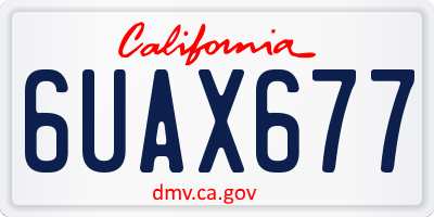 CA license plate 6UAX677