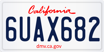 CA license plate 6UAX682