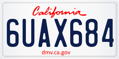 CA license plate 6UAX684
