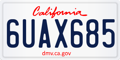 CA license plate 6UAX685