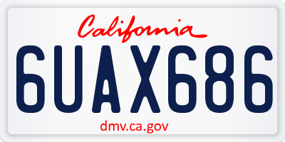 CA license plate 6UAX686