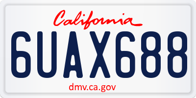 CA license plate 6UAX688