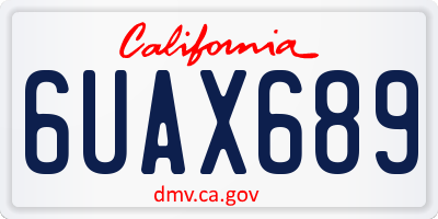 CA license plate 6UAX689
